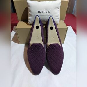 Rothys The Almond Loafer In Quilte Plum